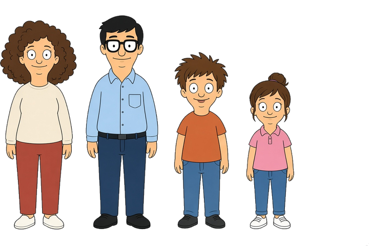 The Wild in Training family: mom, dad, son and daughter